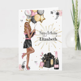 Schönes afrikanisches Mädchen Happy Birthday Hol Feiertagskarte