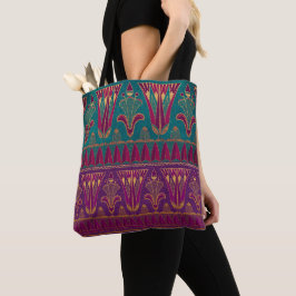 Schönes ägyptisches Muster lila grün und scharab Tasche