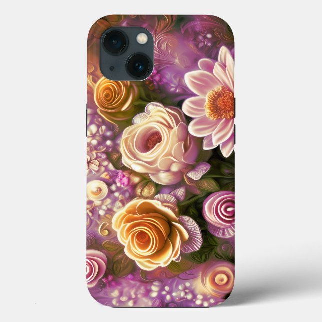 Schönes Akryllisches Blume-Muster Case-Mate iPhone Hülle (Rückseite)