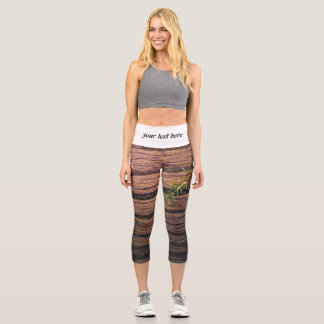 schönes altes Holz Capri Leggings