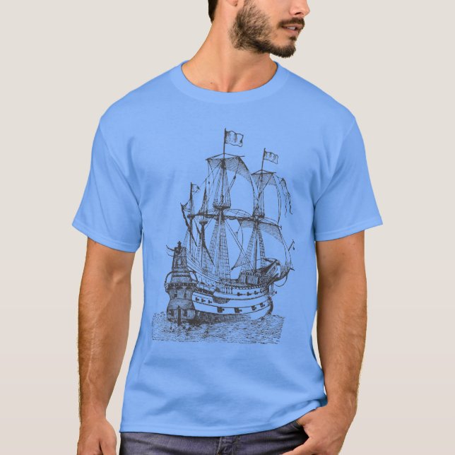 Schönes altes Segelschiff T-Shirt (Vorderseite)