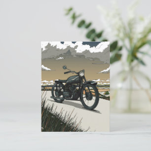 Schönes altes Vintages Motorrad Postkarte