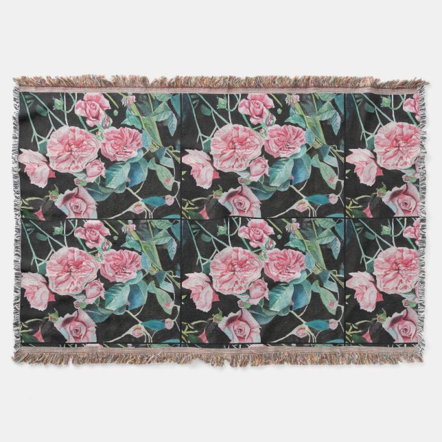 Schönes altrosa Rosen Modernes Kegeltuch Decke (Vorderseite)