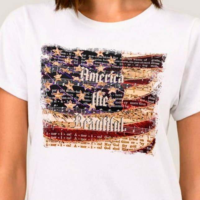 Schönes Amerika - Patriotischer T - Shirt der Frau (Stylish Americana Fashion)