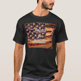 Schönes Amerika, Schwarz, Patriotischer T - Shirt