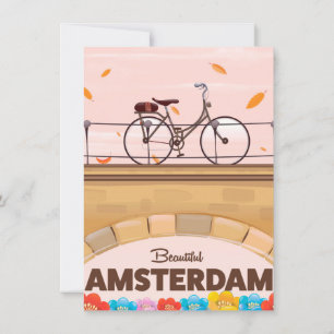 Schönes Amsterdamer Fahrradplakat. Einladung