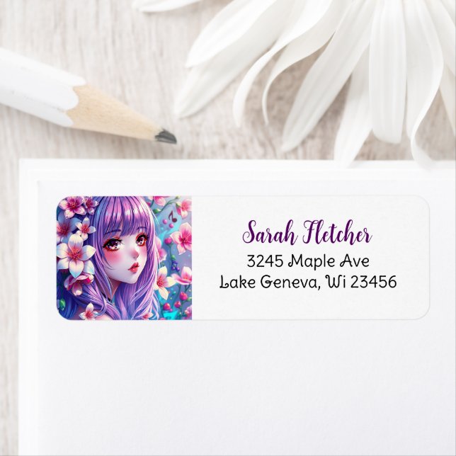 Schönes Anime Girl mit Lila Haar (Insitu)