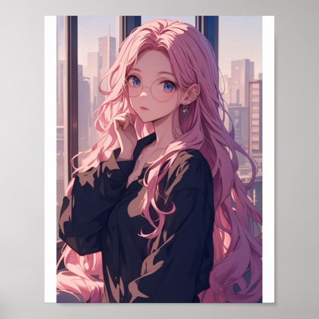 Schönes Anime Girl Poster - Atemberaubendes Kunstw (Vorne)