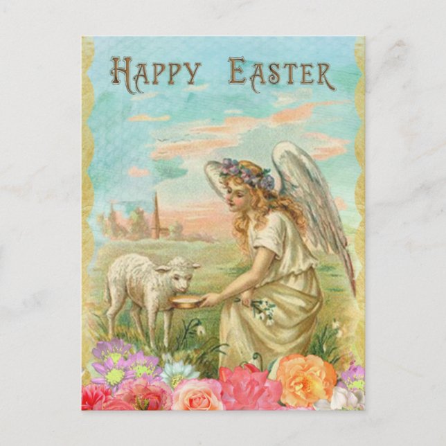 Schönes antikes Bild der Osterkarte Postkarte (Vorderseite)