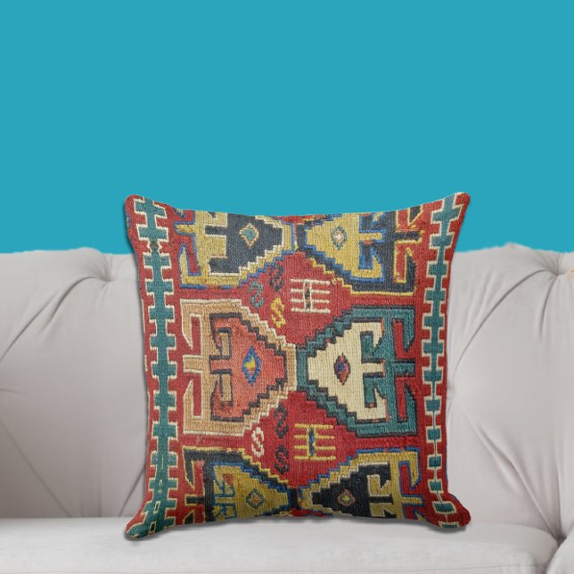 Schönes antikes Tribal Kilim Style Rug Design Kissen (Von Creator hochgeladen)