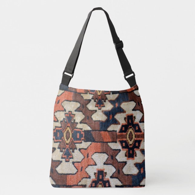 Schönes antikes Tribal-Oriental-Design Tragetaschen Mit Langen Trägern (Vorderseite)