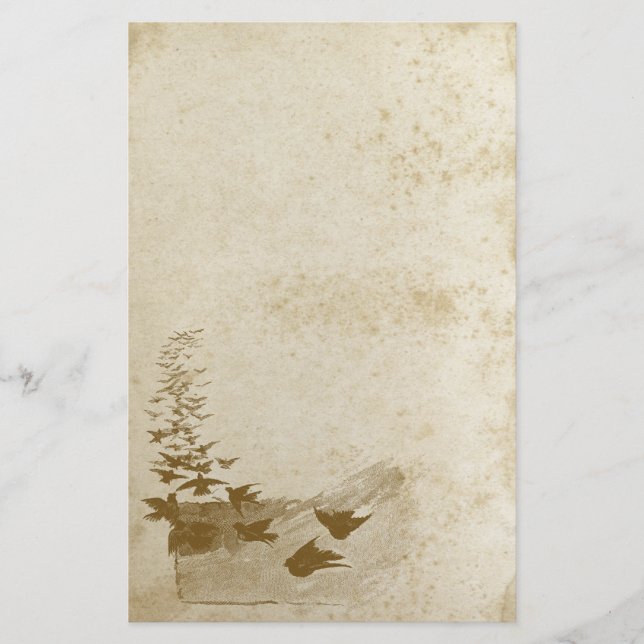 Schönes Antiquitätenpapier für gefestigte Vögel Briefpapier (Vorderseite)