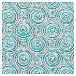 Schönes Aqua Symmetrische Wirbel & Strudelstoffe Stoff