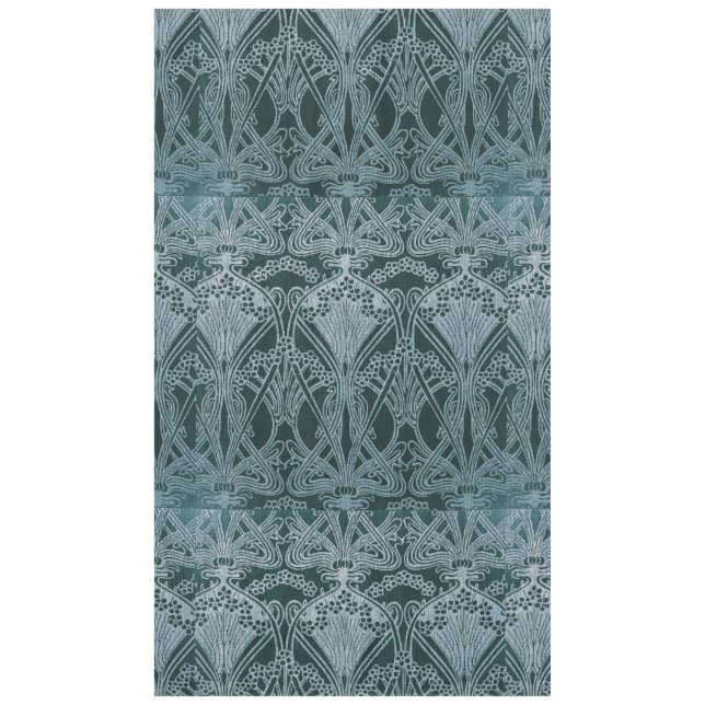 Schönes, aquamarines Jugendstil-Muster, floral,m Tischdecke (Vorderseite)