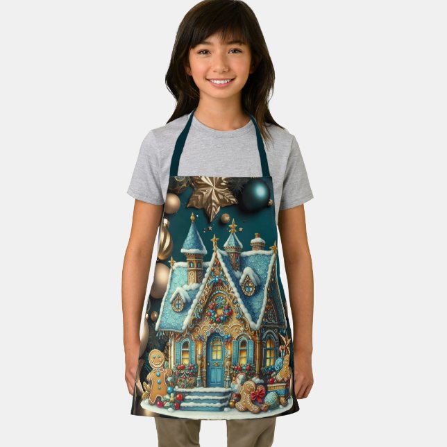 Schönes Aquamarines Lebkuchen Haus Aquamarine Deko Schürze (Insitu)