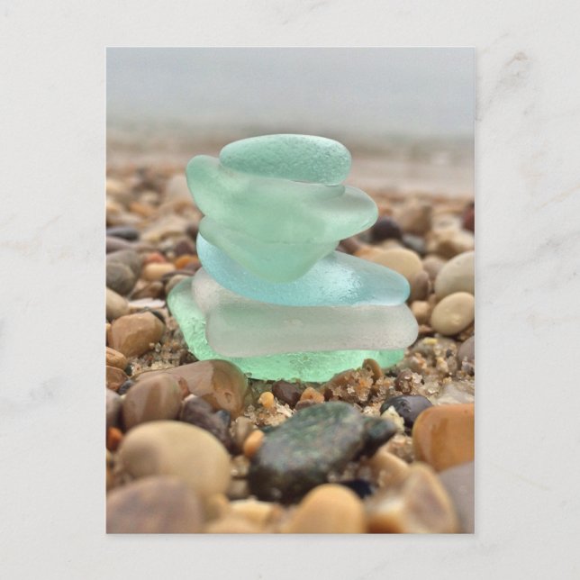 Schönes Aquamarines Seaglass Beach Denken Sie an I Postkarte (Vorderseite)