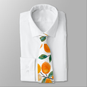 Schönes Aquarell-Orangen-Zitrus-Botanik-Muster Krawatte