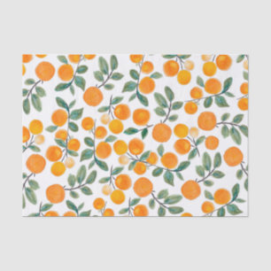 Schönes Aquarell-Orangen-Zitrus-Botanik-Muster  Seidenpapier