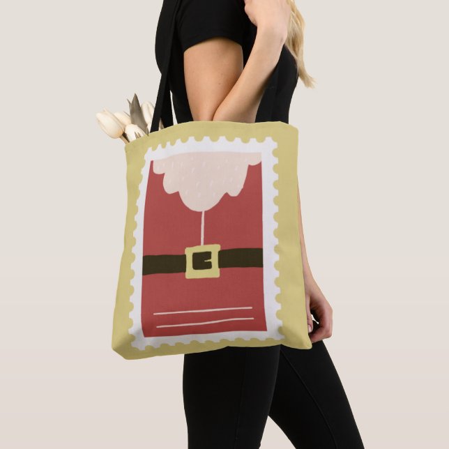 Schönes Aquarell Weihnachten Weihnachten Rotes Ret Tasche (Von Nahem)
