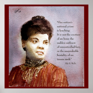 Schönes Aquarellbild Ida B Wells & Quote Portrait Poster