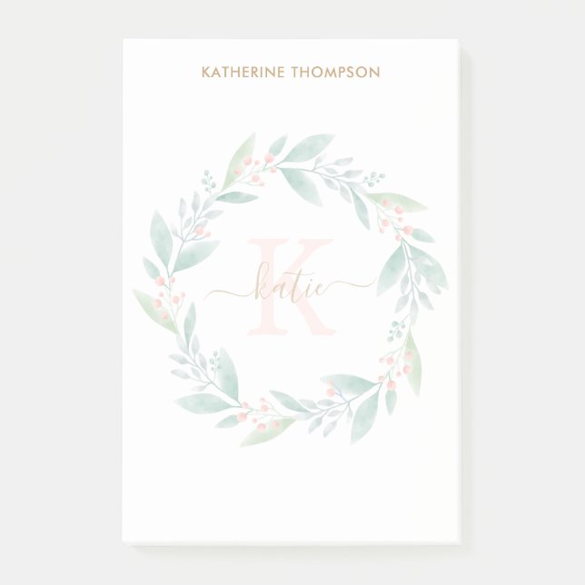 Schönes Aquarellblumengranulat Post-it Klebezettel (Vorderseite)