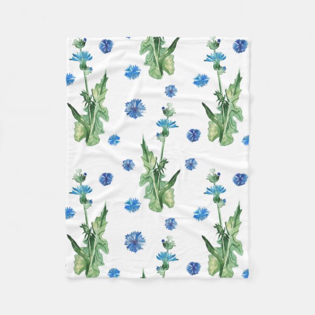 Schönes Aquarellblumenmuster Fleecedecke (Vorderseite)