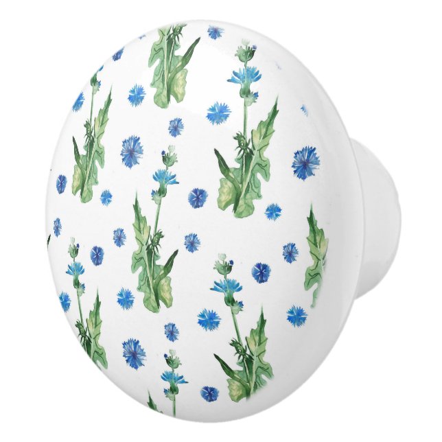 Schönes Aquarellblumenmuster Keramikknauf (Rechts)