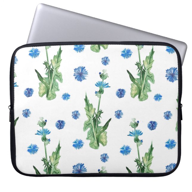 Schönes Aquarellblumenmuster Laptopschutzhülle (Vorderseite)