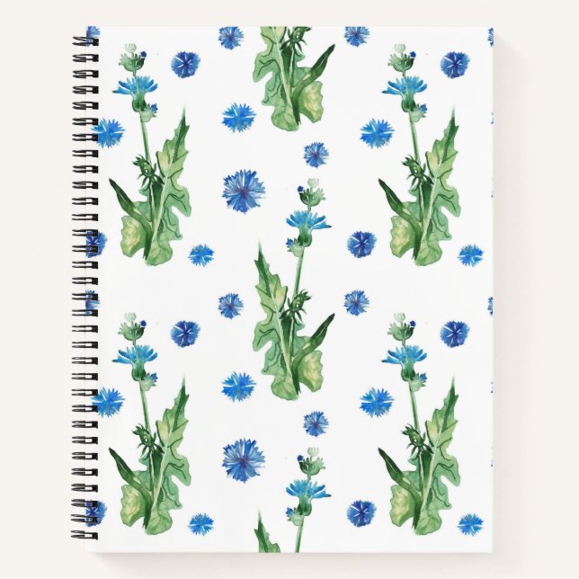 Schönes Aquarellblumenmuster Notizbuch (Vorderseite)