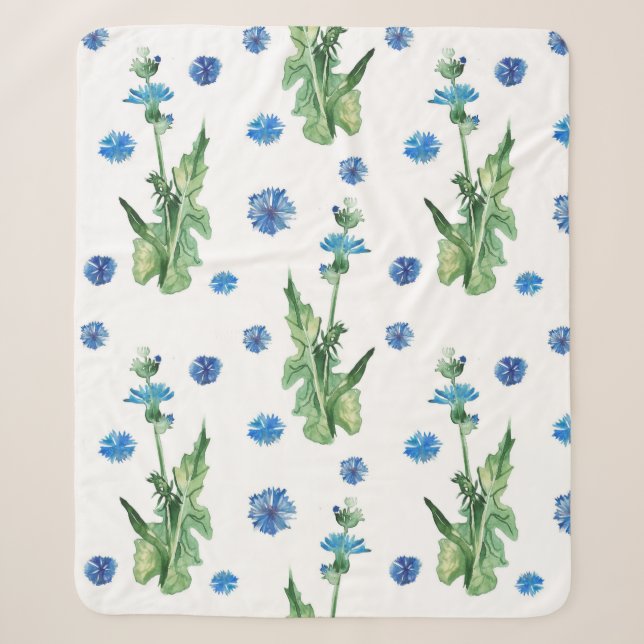 Schönes Aquarellblumenmuster Sherpadecke (Vorderseite)