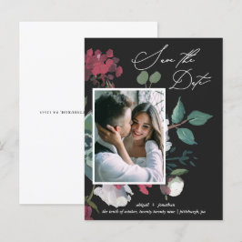 Schönes Aquarellschwarz Save the Date Einladungspostkarte