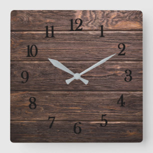Schönes authentisch aussehendes rustikales verwitt quadratische wanduhr