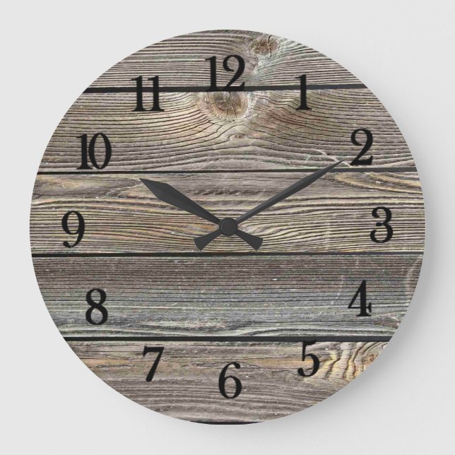 Schönes authentisches Holz Prinz Große Wanduhr (Vorderseite)
