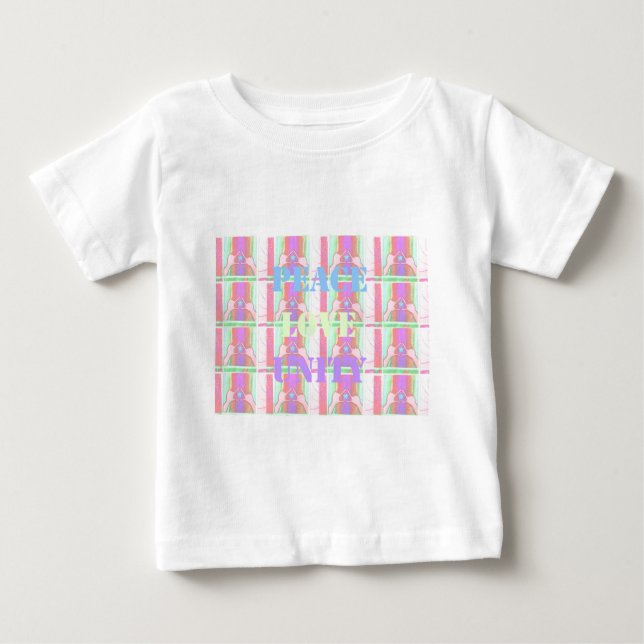 Schönes Baby Kid Peace Liebe Unity Pop Art Design. Baby T-shirt (Vorderseite)