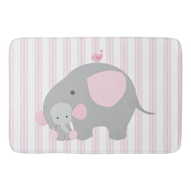 Schönes Baby-rosa Elefant Badematte (Vorderseite)