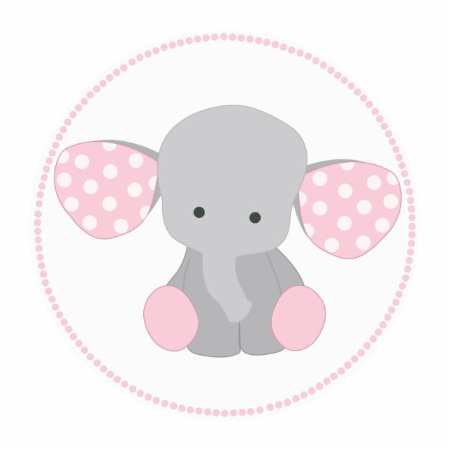 Schönes Baby-rosa Elefant Fotoskulptur Schlüsselanhänger (Vorne)