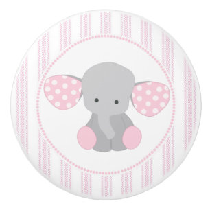 Schönes Baby-rosa Elefant Keramikknauf
