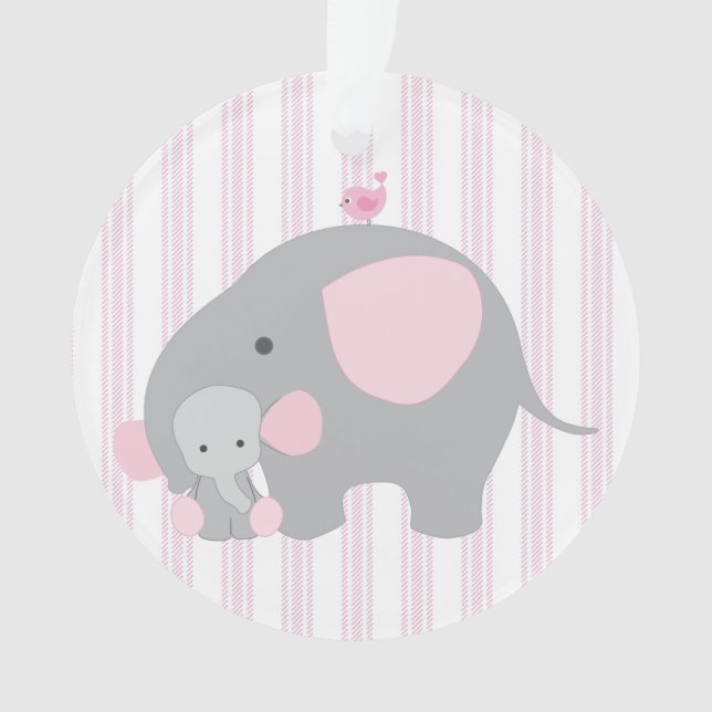 Schönes Baby-rosa Elefant Ornament (Vorderseite)