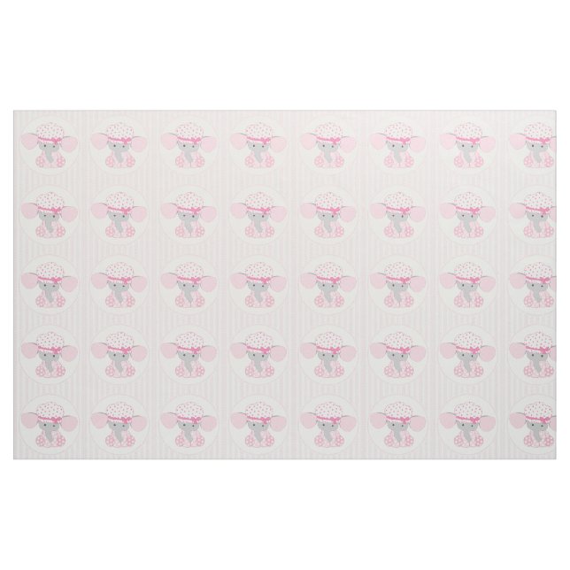 Schönes Baby-rosa Elefant Stoff (Yard (91,4 cm))