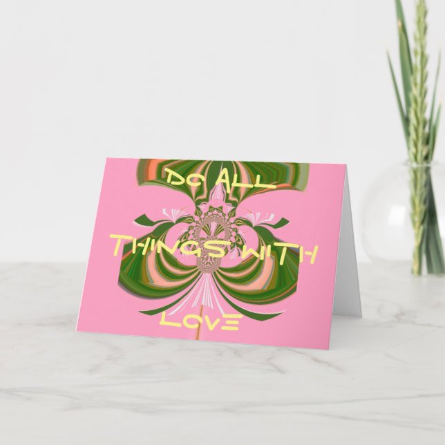 Schönes Baby rosa grün und weiß Kaleidoskop Karte (Vorderseite)