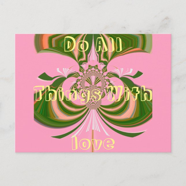 Schönes Baby rosa grün und weiß Kaleidoskop Postkarte (Vorderseite)