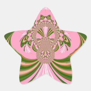 Schönes Baby rosa grün und weiß Kaleidoskop Stern-Aufkleber