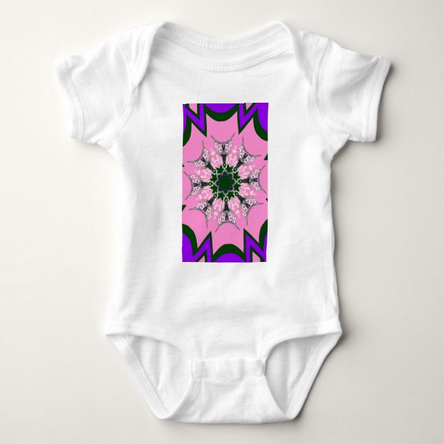 Schönes Babypink lila-Schatten-Motiv Baby Strampler (Vorderseite)