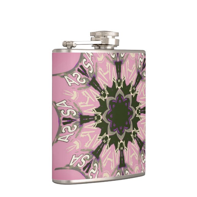 Schönes Babypink-lila-Schatten-Motiv Flachmann (Rechts)
