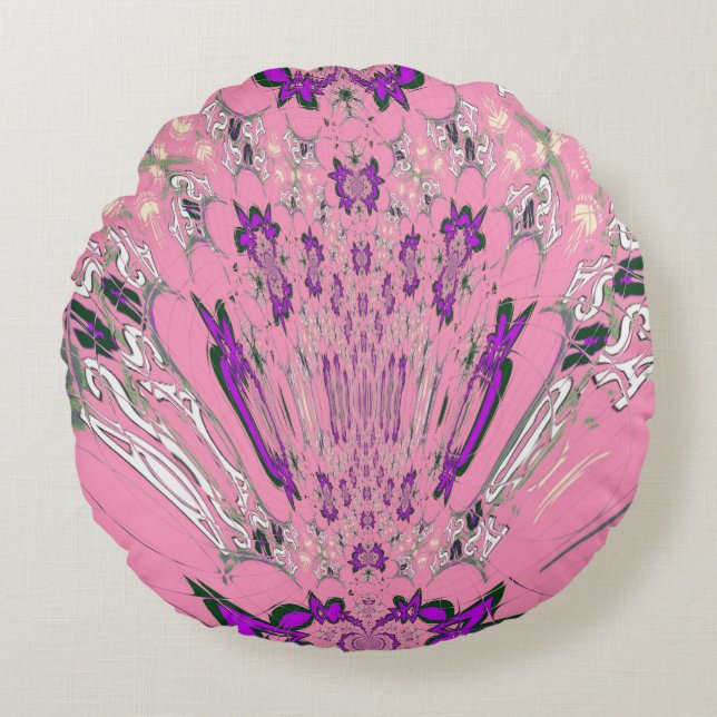 Schönes Babypink-lila-Schatten-Motiv Rundes Kissen (Vorderseite)