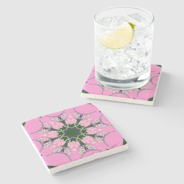Schönes Babypink-lila-Schatten-Motiv Steinuntersetzer (Seitenansicht)