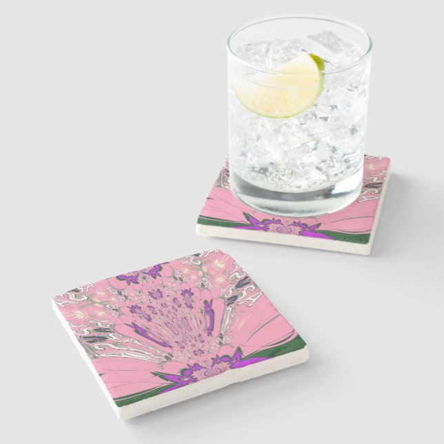 Schönes Babypink-lila-Schatten-Motiv Steinuntersetzer (Seitenansicht)