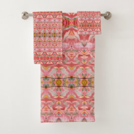 Schönes Badetuch Set in Reds