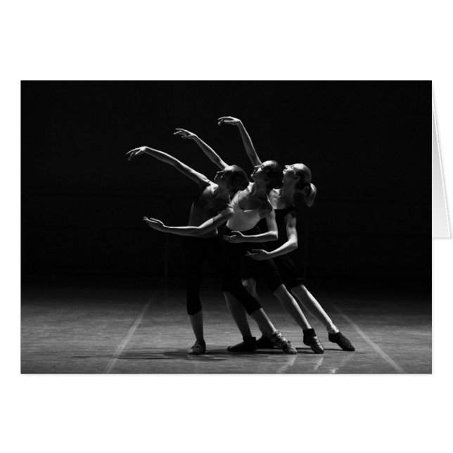 Schönes Ballett-leere Schwarzweiss-Karte (Vorderseite (Horizontal))