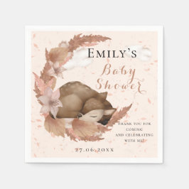 Schönes Bambi & Blume Pastel Pink Baby Dusche Nick Serviette